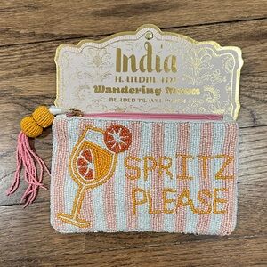 NWT Beaded Travel Pouch with Spritz Design
